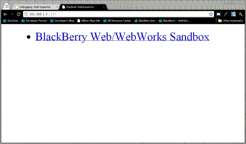 Web Inspector enabled screenshot